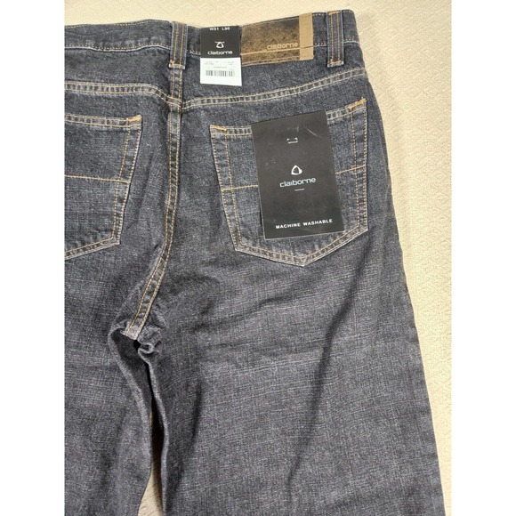 Claiborne Jeans Mens 31x30 Regular Fit Denim Charcoal Wash Pockets NWT 17 - Picture 10 of 12